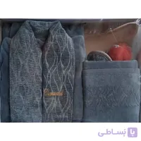 حوله نیم ست عروس و داماد 4 تیکه بدون پرزدهی