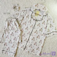 بلوز شلوار نخی طرح زرافه