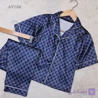 بلوز شلوار کودک طرح گوچی سورمه ای