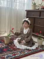 پیراهن دخترانه لینن گلدار خامه دوزی سایز 2 تا 9 سال