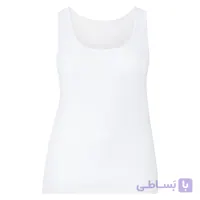تاپ نخی سفید یقه گرد بند پهن اسمارا