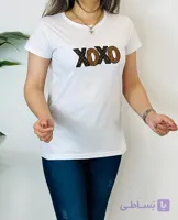 تیشرت زنانه سوپر پنبه طرح XOXO