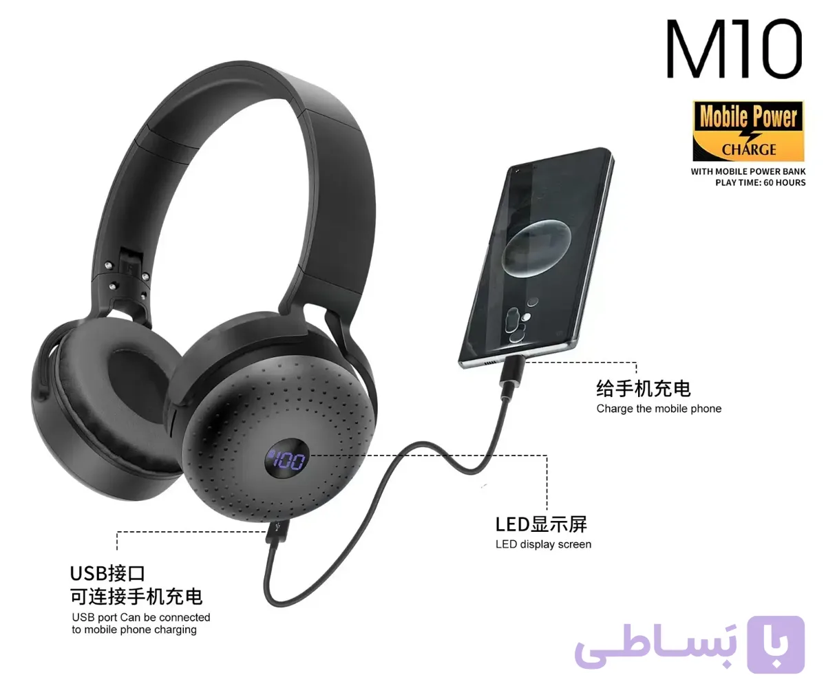 هدست پلاس پاوربانک‌دار AKZ M10