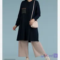 مانتو زنانه بلند نخی اداری دانشجویی گلدوزی ریما