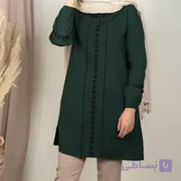 مانتو جلو بسته زنانه تابستانی گلدوزی شده میخک