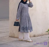 مانتو بلند جلو باز زنانه تابستانه مدل روناهی