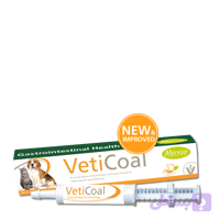 ‎خمیر ذغال فعال و ضد مسمومیت سگ و گربه VetiCoal برند Mervue (بسته‌بندی جدید)