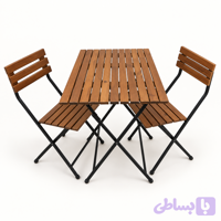 میز و صندلی تاشو دو نفره فلز سبک و ترموود