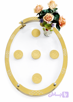 سینی پذیرائی شیشه ای بیضی گلد طرح ورساچه طلائی (کد B2F1A)