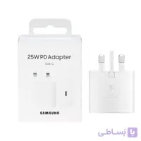 شارژر دیواری سه پین فست و PD تک پورت SAMSUNG Type-C مدل CH 25W - سفید کد 858612