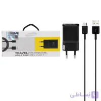 شارژر دیواری فست تک پورت 15w Samsung به همراه کابل شارژ Type-C- مشکی درجه یک کد 436344