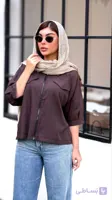 شومیز آستین پیله زیپدار زنانه کد 1422