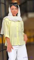 شومیز آستین پاکتی پشت دکمه زنانه کد ۱۴۱۷
