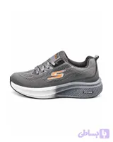 کفش کتانی بزرگ پا اسکیچرز رانینگ زیره بست طوسی سیر SKECHERS