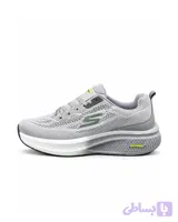 کفش کتانی بزرگ پا اسکیچرز رانینگ زیره بست طوسی روشن SKECHERS