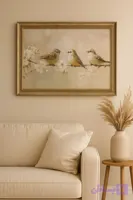 تابلو دکوراتیو با قاب میکس مدیا جوجه و شکوفه