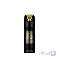 اسپری معطر بدن لطافه (Lattafa) مدل Velvet Oud | رایحه چوبی و عودی لاکچری | حجم ۲۰۰ میلی‌لیتر | ماندگاری بالا | ساخت امارات