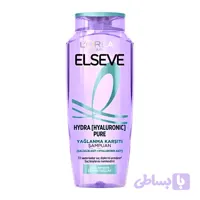 شامپو لورآل پاریس مدل ELSEVE HYDRA PURE | ضد چربی موهای چرب | حاوی سالیسیلیک اسید و هیالورونیک اسید | پاکسازی عمقی و آبرسانی | حجم ۳۰۰ میلی‌لیتر | ساخت ترکیه
