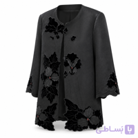 کت زنانه ژاکارد مدل ماریا تیکه دوزی و هویه کاری 40 تا 50