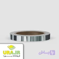 نوار نقره ای - سیلور براق پشت چسب دار PVC - عرض 1 سانتیمتر رول 25 متری