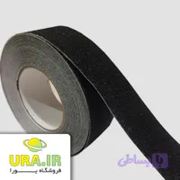 ترمز پله سمباده ای سیلیسی پشت چسب دار مشکی (عرض 5 سانت - رول 25 متری) کد U980