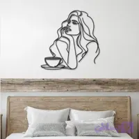 تابلو لیزری مدرن طرح چهره وقهوه