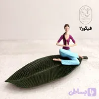 فیگور یوگا روی برگ - مجسمه دکوری مدیتیشن با چهره