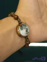 دستبند ماه شبتاب |چوب و رزین|سایز25mm