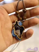 گردنبند ایران مدل دماوند | چوب گردو | آسمان شب سایز 35 mm