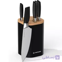 ست چاقوی ۶ پارچه نوتریکوک مدل KB150 | تیغه استیل با استند
