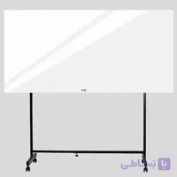 تخته وایت‌ برد شیشه‌ ای عکسنگ مدل P1890 سایز 180×90 سانتی متر به همراه پایه نگهدارنده