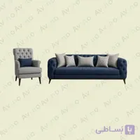 مبل راحتی چستر یونانی 7 نفره پایه چوب