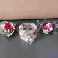 شمع جا وارمری.مدل فانوسی ،با تزئینات گل خشک. دیر‌سوز.مناسب شمعهای وارمری با جعبه طلقی