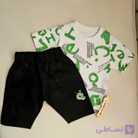 ست دو تیکه تیشرت شلوارک اسپرت طرح "تایپوگرافی" 🎨