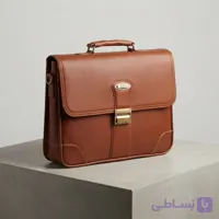 کیف اداری چرم مصنوعی رمز دار عسلی کد KC-110