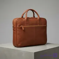 کیف اداری چرم طبیعی عسلی کد KC-102