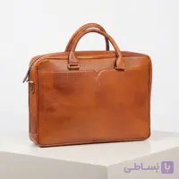 کیف اداری چرم طبیعی عسلی کد KC-111