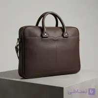 کیف اداری چرم طبیعی قهوه‌ای کد KC-101