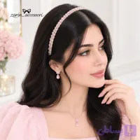 تل مو کریستالی حجیم رنگ صورتی روشن