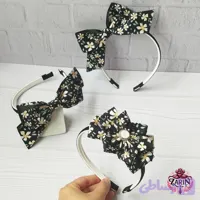 تل مو طرح بابونه مشکی دخترونه