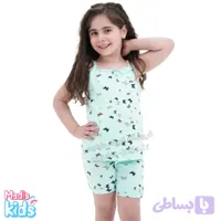 ست تاپ و شورت پنبه دخترانه سبز