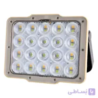 پروژکتور خورشیدی گرین لاین مدل GNFL13SOLGTBK با باتری ۴۸۰۰ میلی‌آمپر ساعت و ۴۳ لامپ LED