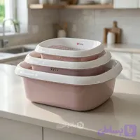 ست آبکش و لگن 6 پارچه پلاستیکی