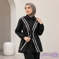 مانتو طرح خط سفید کیفیت عالی