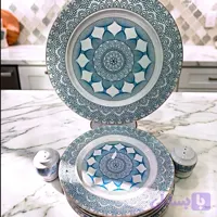 9پارچه چینی فیروزه ای