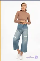 شلوار جین واید لگ کمر ساده کد Sl005