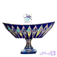 کشکول بلور پایه دار نقاشی کار دست طرح بته جقه