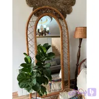 قاب آینه حصیری مدل ضربدری - فروشگاه اینترنتی دنجینه