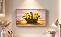 تابلو برجسته طرح سبد گل