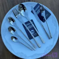 سرویس ۲۴ نفره یونیک ۱۲۰ تکه استیل ضد زنگ دسته مات